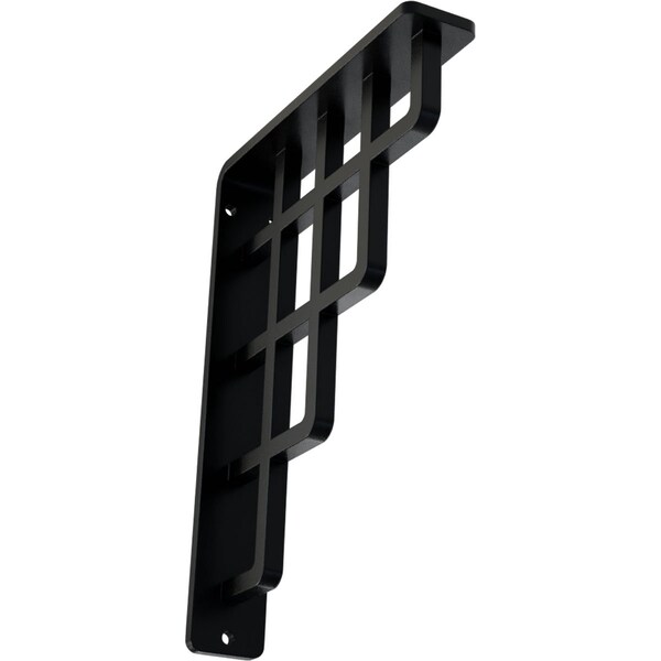 Ekena Millwork Diane Wrought Iron Bracket, (Single center brace), Powder Coated Black 1 1/2"W x 5 1/2"D x 8"H BKTM01X05X08SDI - main